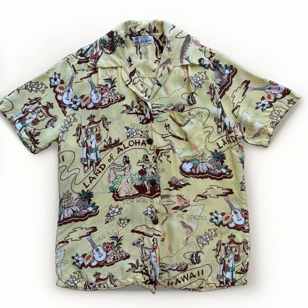 Vintage Hale Hawaii Shirt XS Multicolor 50s Hawaiian Short Sleeve Aloha AOP